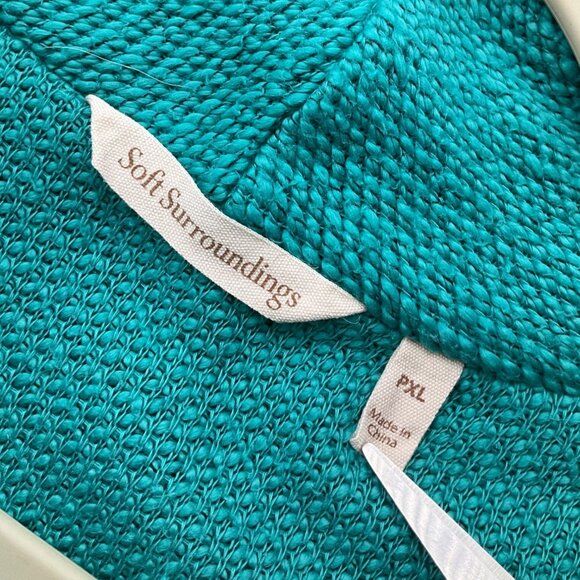 Soft Surroundings Teal Cowl Neck Sweater - Picture 5 of 13